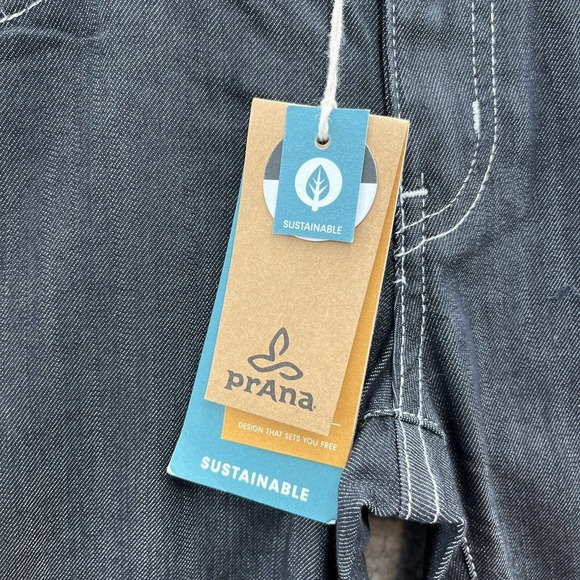 Prana Jeans Womens 26X32 Dark Wash Mid Rise Narrow Straight Breathe Denim Pant - Picture 2 of 12